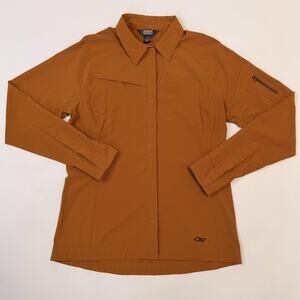Outdoor Research Ferrosi Shirt Jacket Womens Large Orange Snap Front Pockets